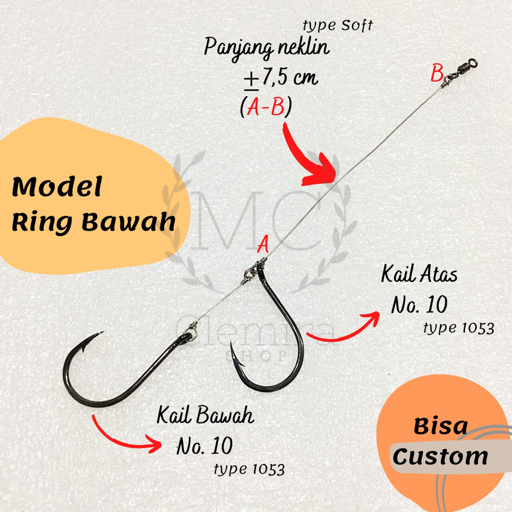 Konceran Tenggiri Barakuda / Rangkaian Kail Pancing Tenggiri Ring Bawah Cle Fishing