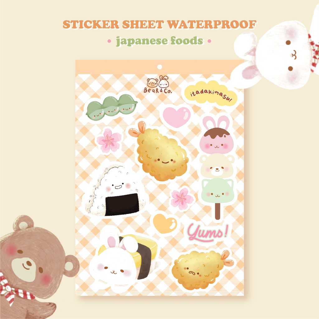 sticker sheet waterproof - japanese food