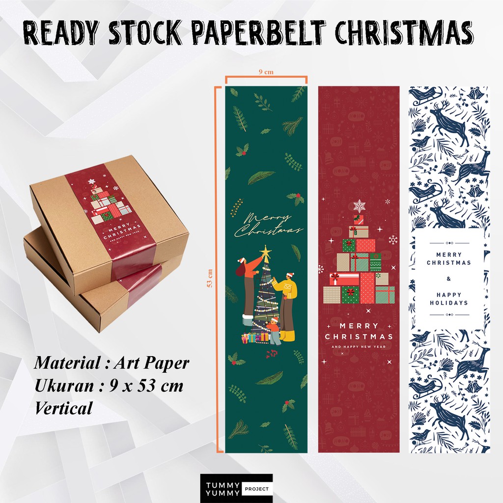 

PAPERBELT NATAL / NATAL / SLEEVE NATAL / SABUK KERTAS LABEL NATAL (25 PCS)