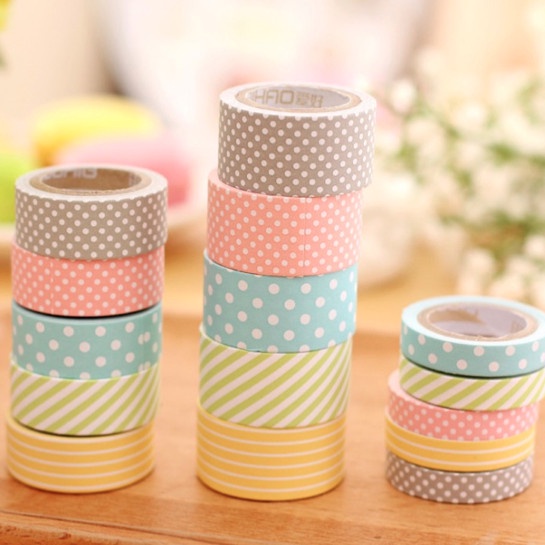 

Selotip Kertas Garis Polkadot Set Isi 5