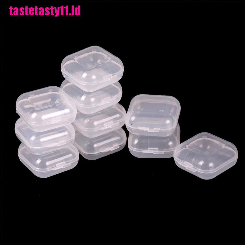 【TTID】10Pcs Mini Clear Plastic Small Box Jewelry Earplugs Container Storage Box