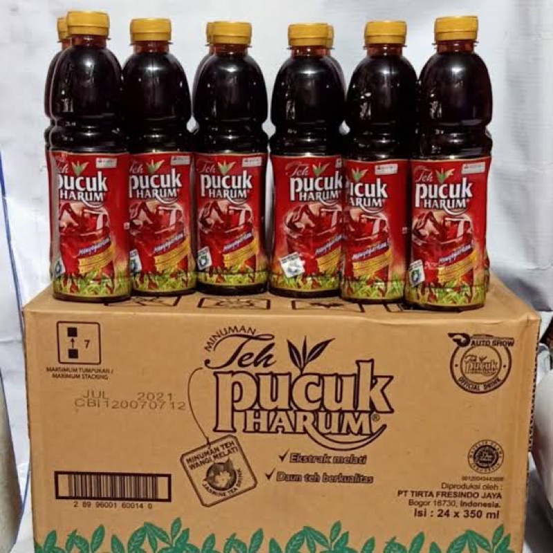 Air Teh Kemasan Teh Pucuk Harum Botol 350 ml isi 24 pcs 1 dus Khusus pengiriman Sameday atau Instant