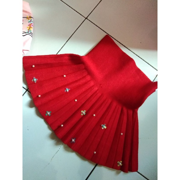 Rok/Bawahan plisket Rajut Import