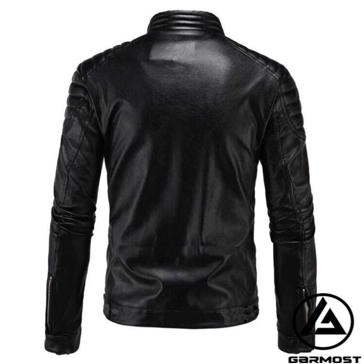 JAKET PRIA/JAKET SEMI KULIT/JAKET MOTOR/JAKET KULIT SINTETIS HITAM