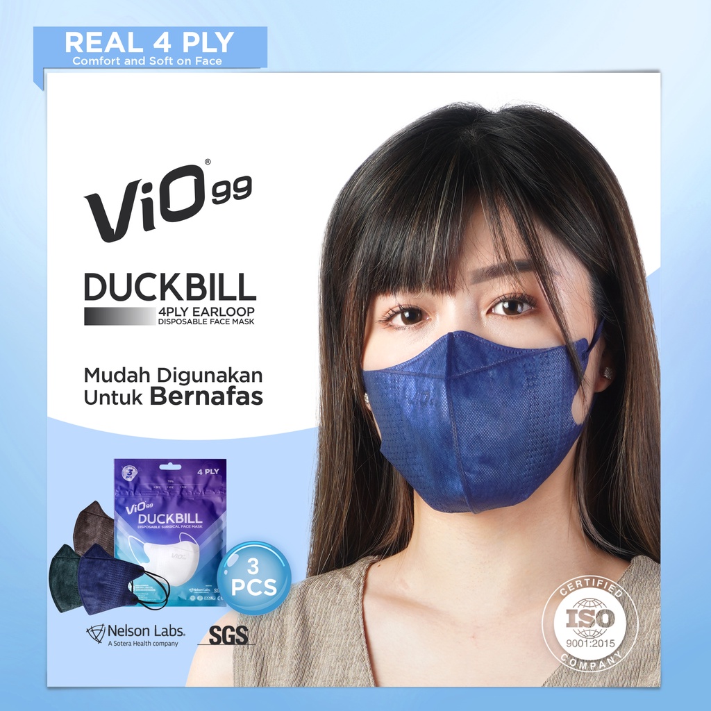 Vio Duckbill '3S Mask 4Ply Earloop Dark Color edition masker medis