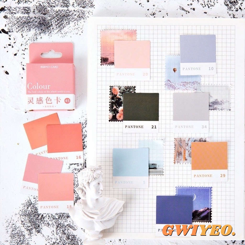 

45 Pcs Phantom Color Pantone Sticker Deco Warna Aesthetic Scrapbook
