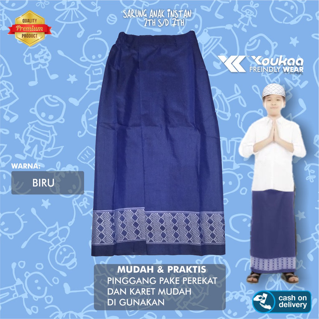 Sarung Instan Untuk Anak Laki-Laki  Usia 2th s/d 7th Motif Tenun Sisik Naga