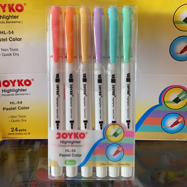 

HL54 Highlighter dan Spidol ( 2 in 1 ) warna Pastel HL-54 HL 54 Joyko