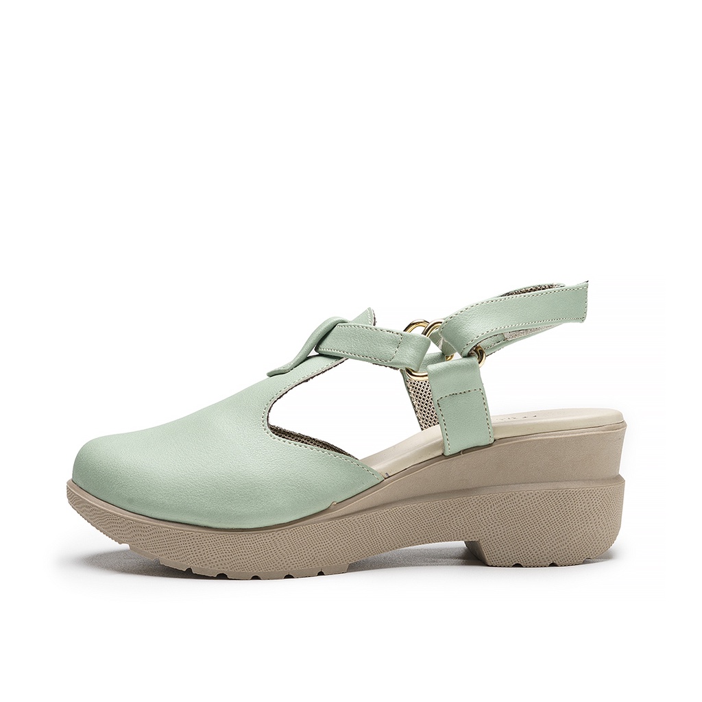 Sepatu Wedges Wanita Kasual Sandal Tali Winback Lena