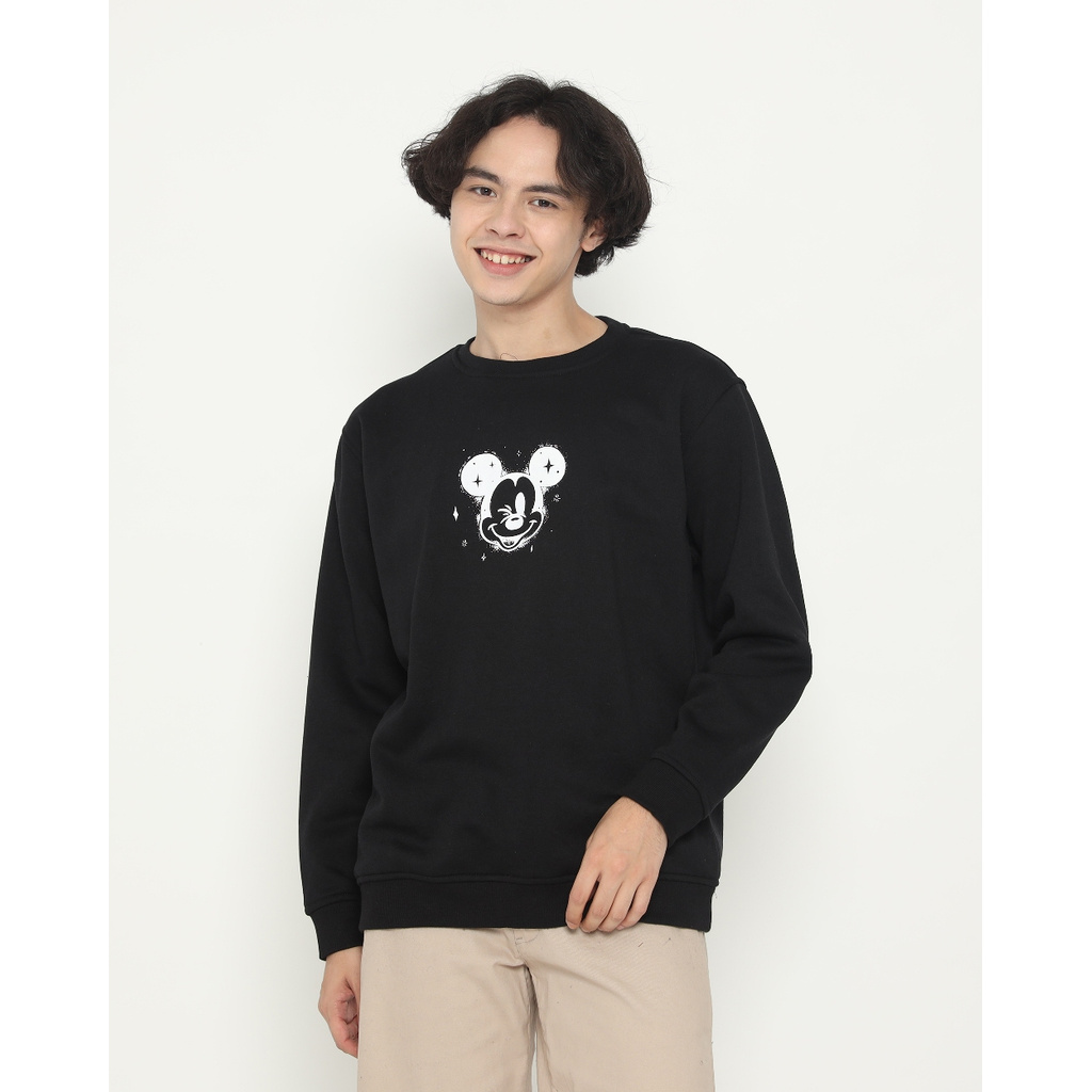 Baju Kaos Jacket Hoodie Flanel Disney | Erigo Sweatshirt Cartoon Mickey Black Original  Keren