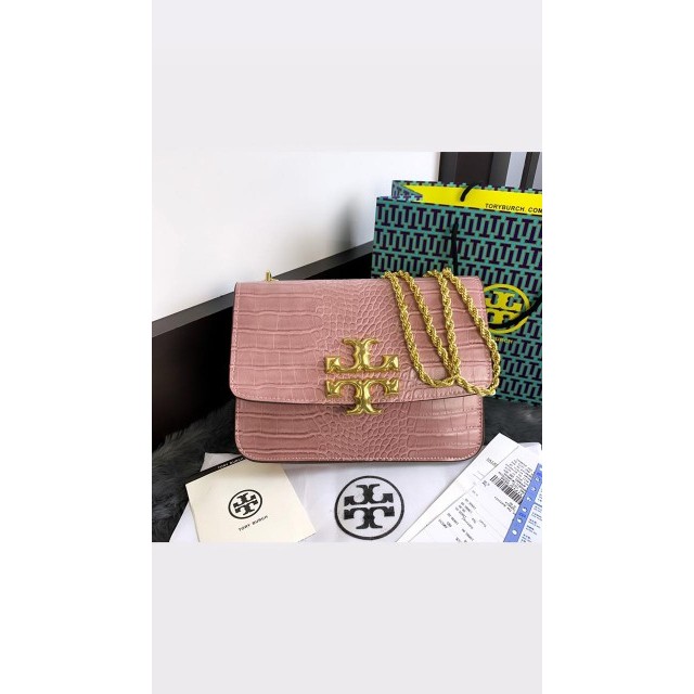 Tas Tory Burch Eleanor Croc Spring Summer T8605 Platinum