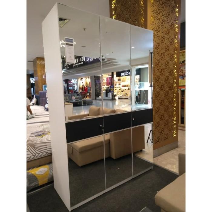 Lemari Baju Pro Design 3 Pintu Full Kaca