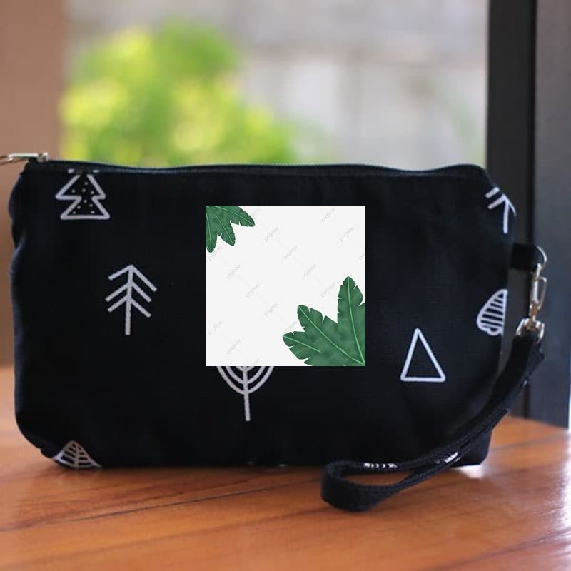 Murah Dompet Pouch Wanita SPNB Kanvas TREE Hitam Elegan