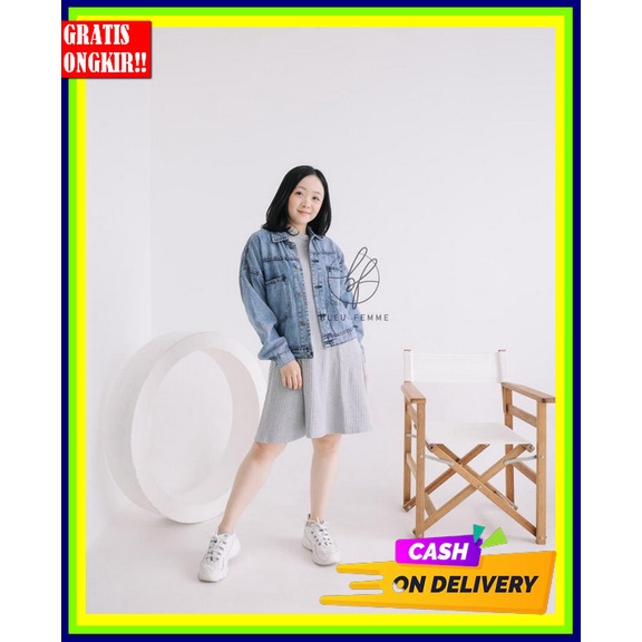 Jaket Jeans Jaket Jins Oversize Crop Wanita Lepis Jaket Cewek Jaket Levis Casual Ripped Import Terba