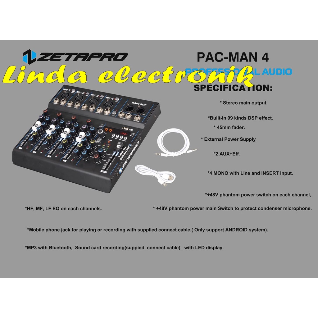 mixer zetapro pac man 4 pacman 4 pac man4 pacman 4 4 channel original