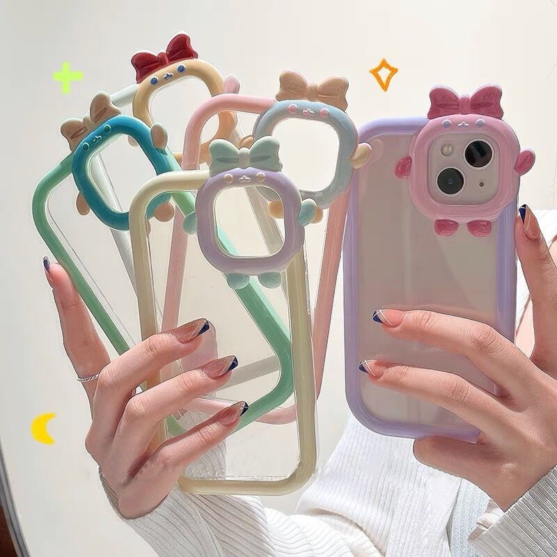 Case Warna Macaron Aksen Pita Untuk Oppo A15 A17 A17K A57 2022 A96 A76 A36 A16 A15s A54 A9 A5 2020 A16 A35 A11 A31