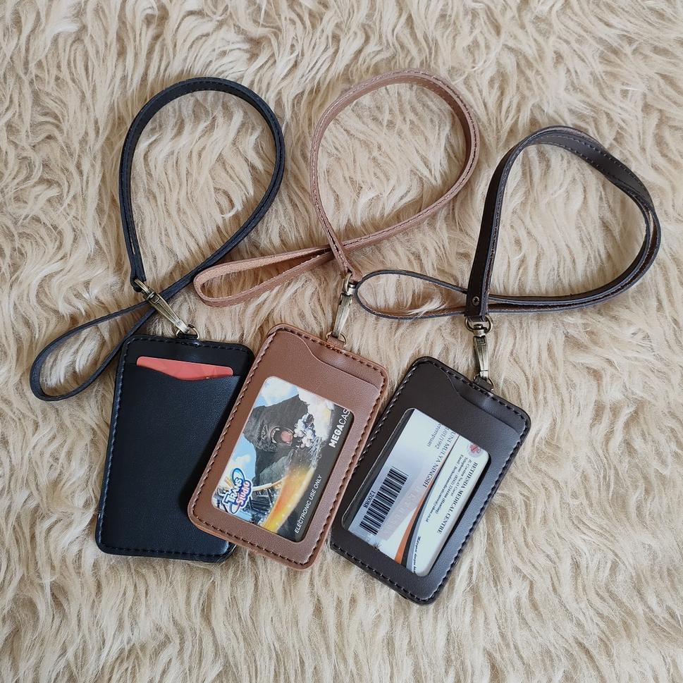 

Harga Murah.. Name Tag ID Card Holder Kulit Lanyard TERBARU.