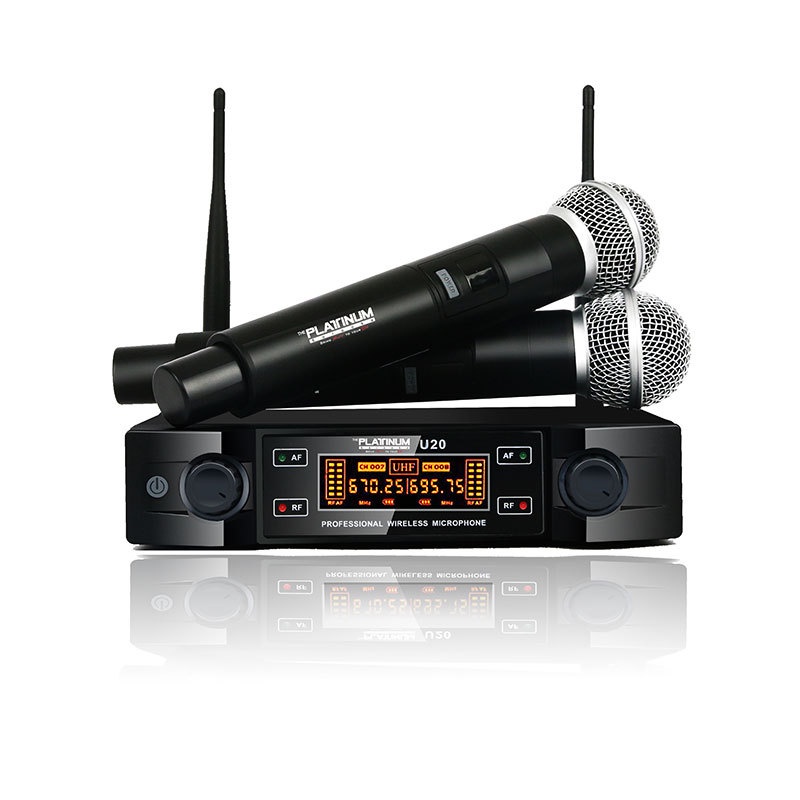 Mikrofon Nirkabel Profesional Mikrofon Karaoke Genggam Frekuensi Dapat Disesuaikan 80M Untuk Pesta Panggung Acara Pertemuan Gereja-4