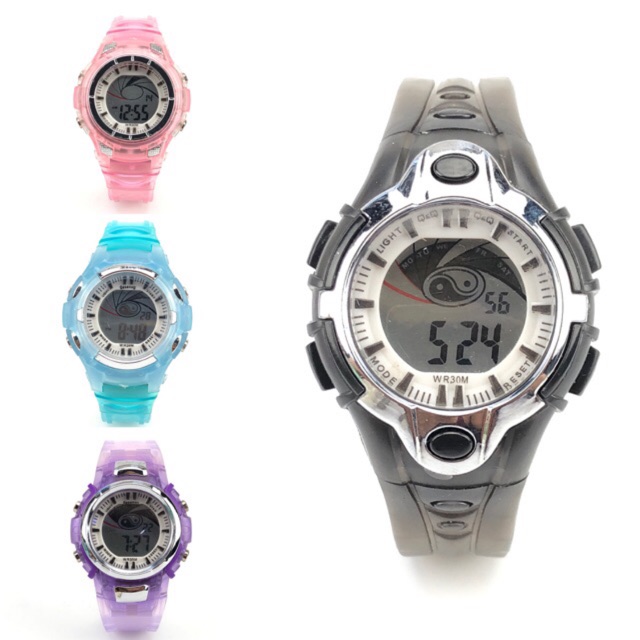 [3.3 Bundle Deals]-Jam tangan anak digital sport warna transparan S1057-1