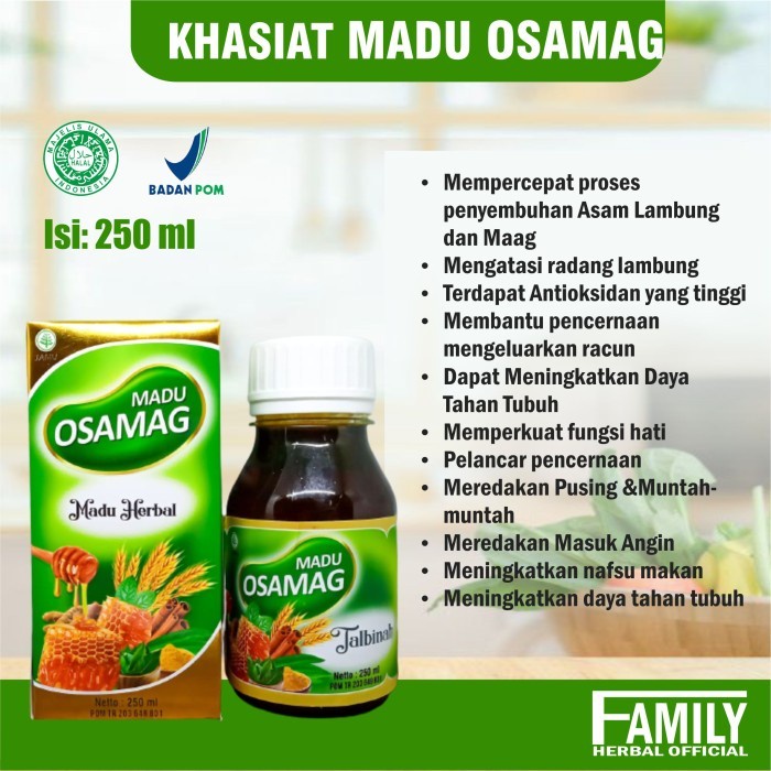 

Herbal Madu OSAMAG Maag Asam Lambung GERD Masuk Angin - 250ml