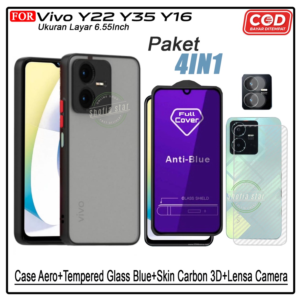 PAKET 4IN1 Case Vivo Y22 Y35 Y16 Y75 V25 V25e Softcase Aero Dove Protect Camera Premium Casing