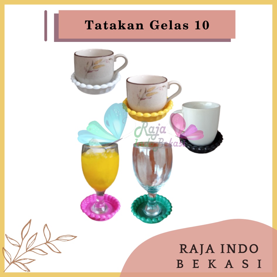 Tatakan Gelas Plastik 10 Warna Warni - Alas Gelas Kopi Teh Lucu Bukan Tatakan Gelas Kaca Keramik