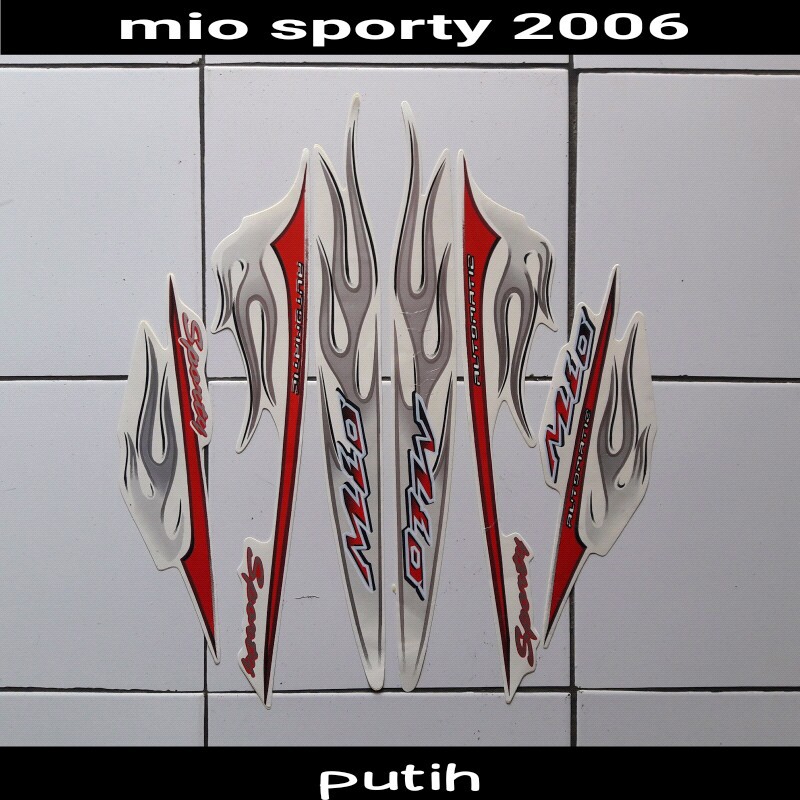 stiker motor mio sporty 2006 putih