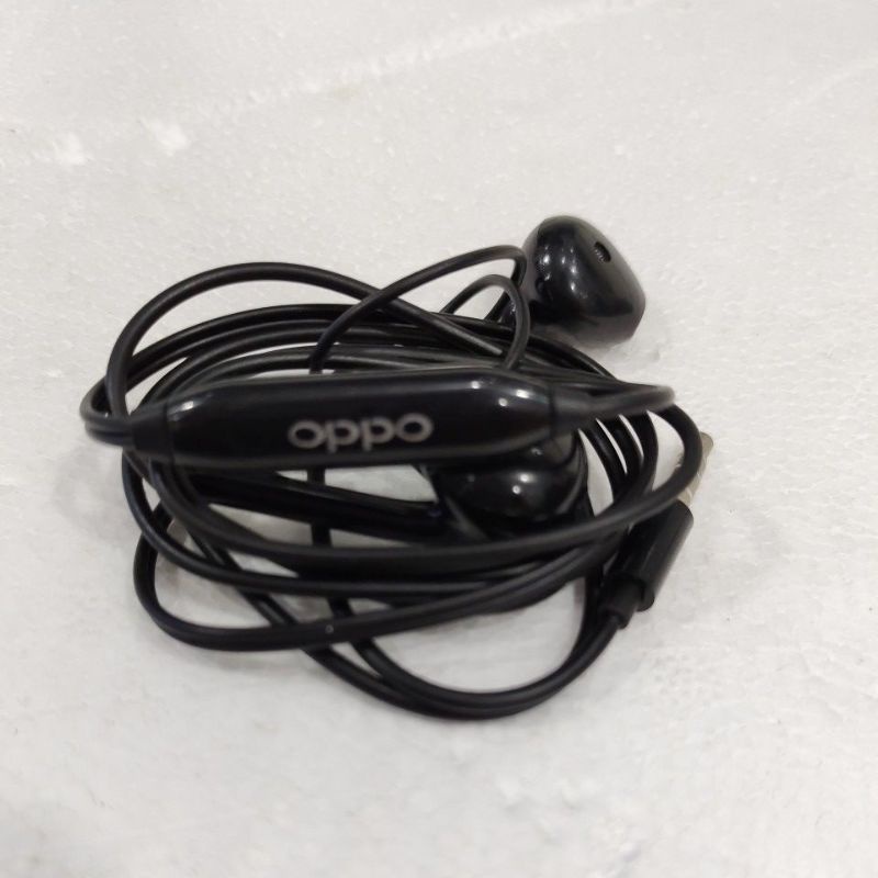Hf handset handsfree earphone Oppo copotan original (Hitam)