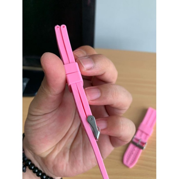 Strap Tali Jam Tangan Karet Tebal pink 24MM berkualitas