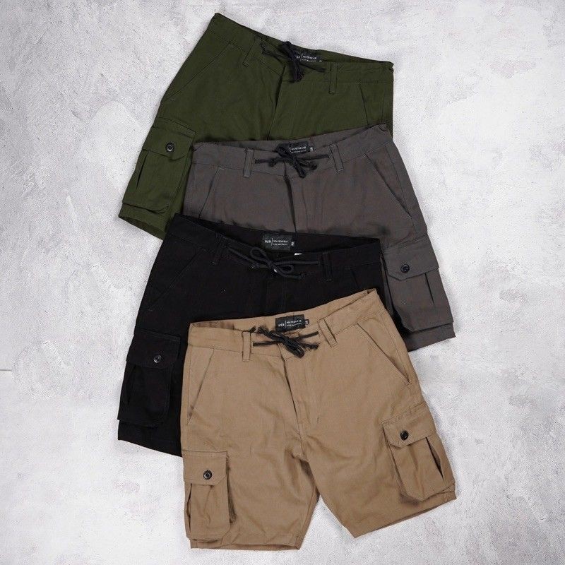 Celana Pendek Distro Cargo Kantong Kain Casual Branded Cowok Pria Laki Laki Murah