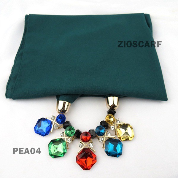 SCARF TASSEL Kalung Hijab Pendant PEA | Scarf Instant ZIOSCARF