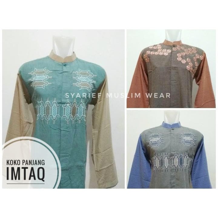 promo Baju Koko Lengan Panjang - IMTAQ (Bahan Katun) murah kualitas bagus