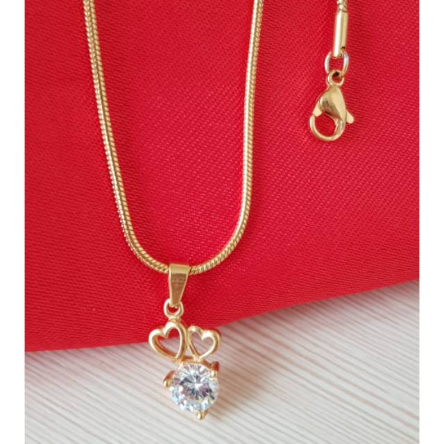 Kalung titanium Gold Love Import Antikarat SL01