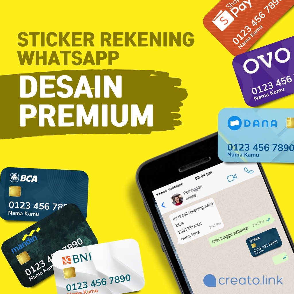 Sticker Rekening WA/Whatsapp Premium Custom