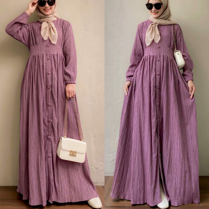 Elif dress gamis polos  jumbo size standar size L XL XXL XXXXL