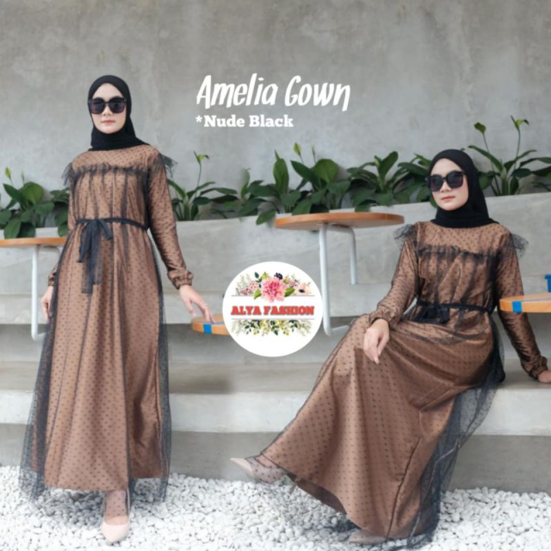 Gamis Brukat Terbaru 2021 NADHIRA GOWN ASMIRANDAH DRESS Brokat Jumbo Fashion Muslim Kondangan Murah