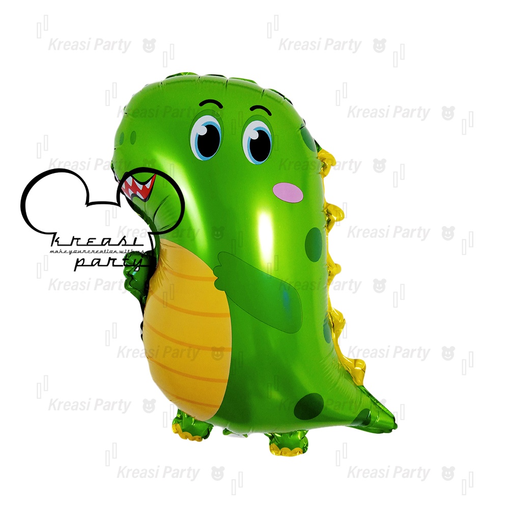 Balon Karakter Dino Cute Hijau / Balon Dino Lucu / Balon Dino Kartun