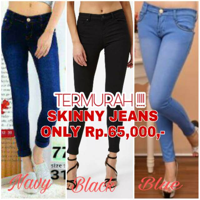 Celana Jeans Wanita / Skinny Jeans Soft Jeans murah sobek 