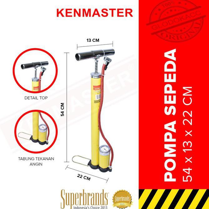 Pompa Sepeda Tabung + Meter Kenmaster Pompa Sepeda - Motor