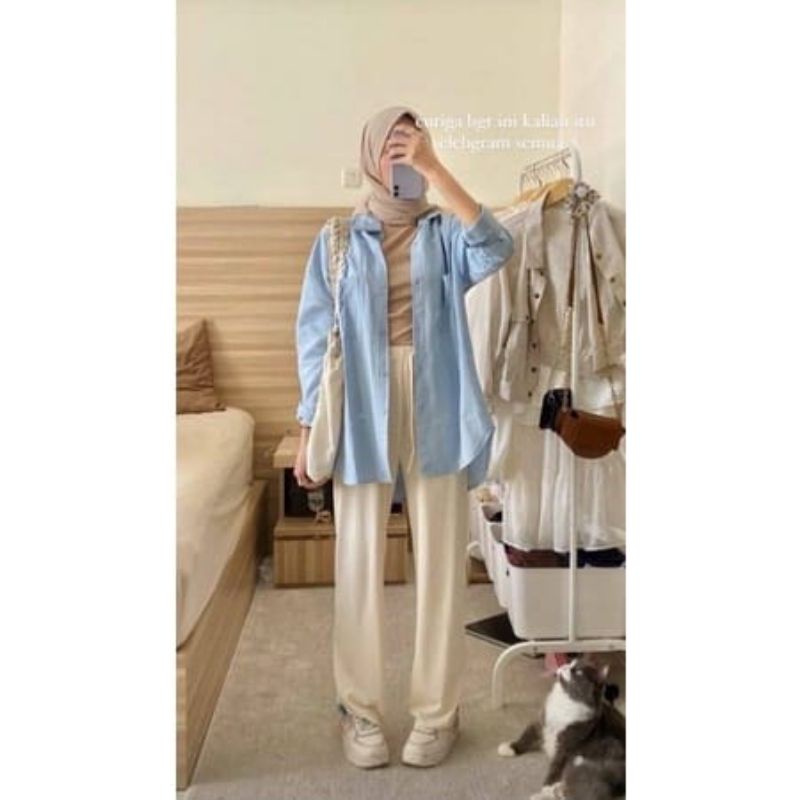 KEMEJA LENGAN PANJANG//LEA SHIRT KEMEJA OVERSIZED// Misty Long Shirt Kemeja Wanita-8