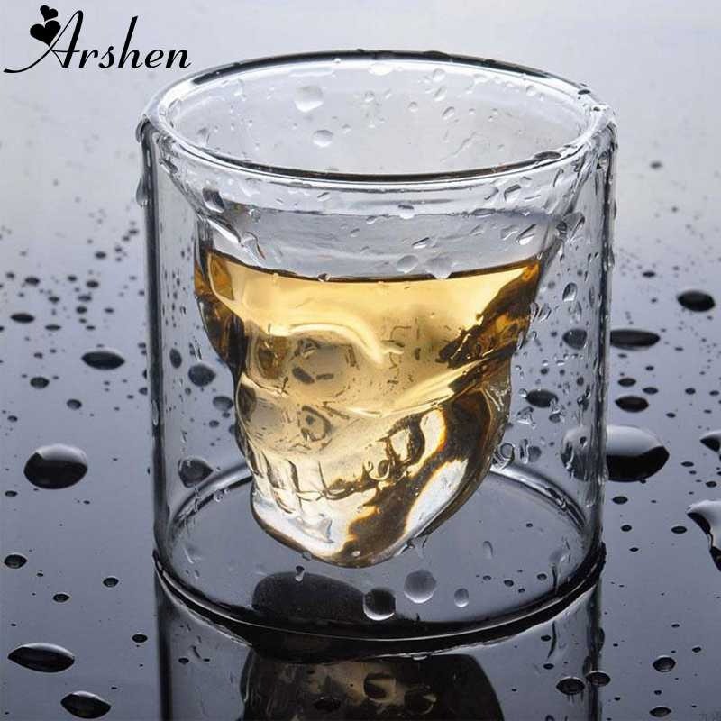 Koleksi Gelas Double Glass Unik Design Ukuran Bervariasi-Skull 150ml