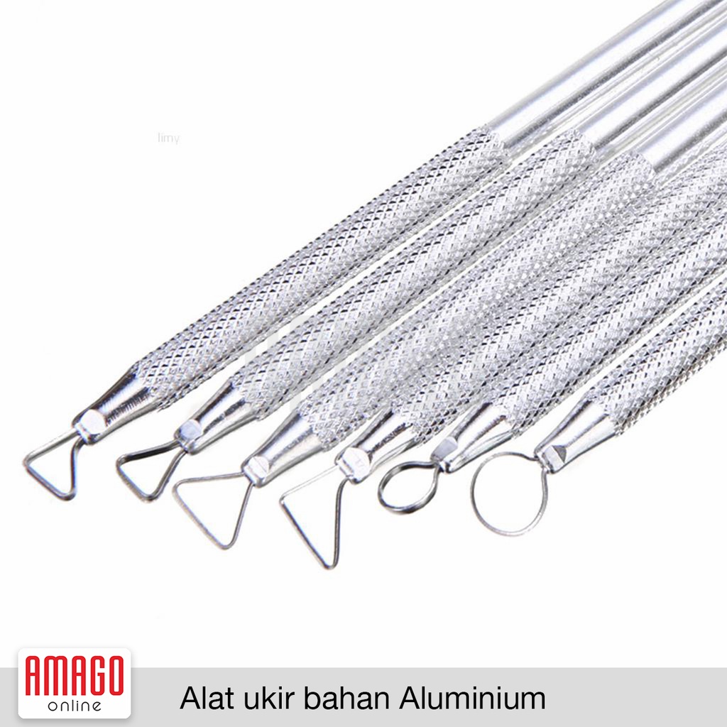 ALAT UKIR CLAY TANAH LIAT DAN KERAMIK - CLAY TOOLS - BAHAN ALUMINIUM - ISI 6 BUAH