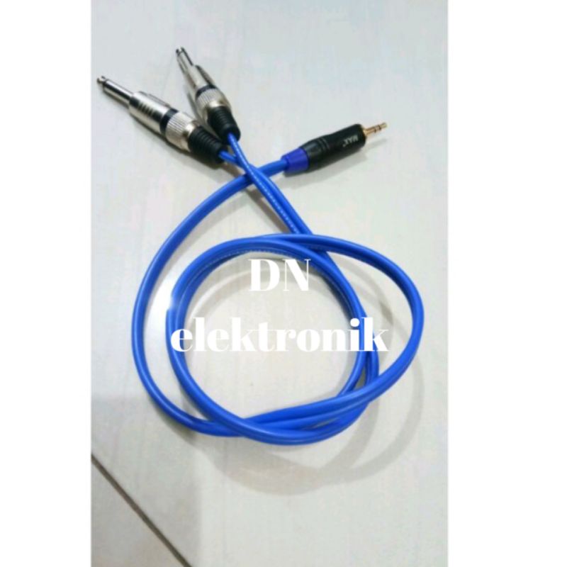 Kabel Jack mini 3,5mm to 2x  Akai 6,5mm panjang 1 meter