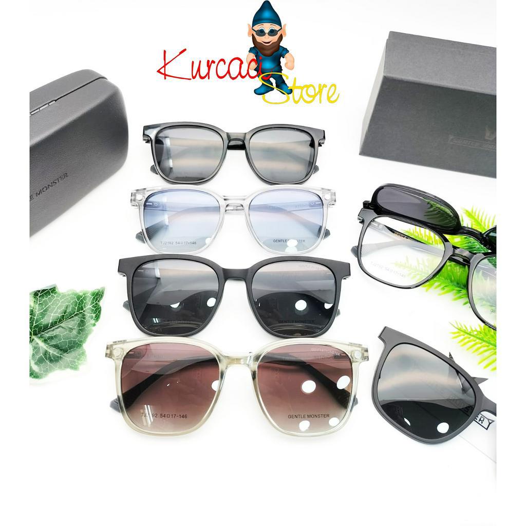 Frame Kacamata FREE Clip ON GM2192 Pria Wanita Kotak Korea Minus Antiradiasi Photocromic Blueray