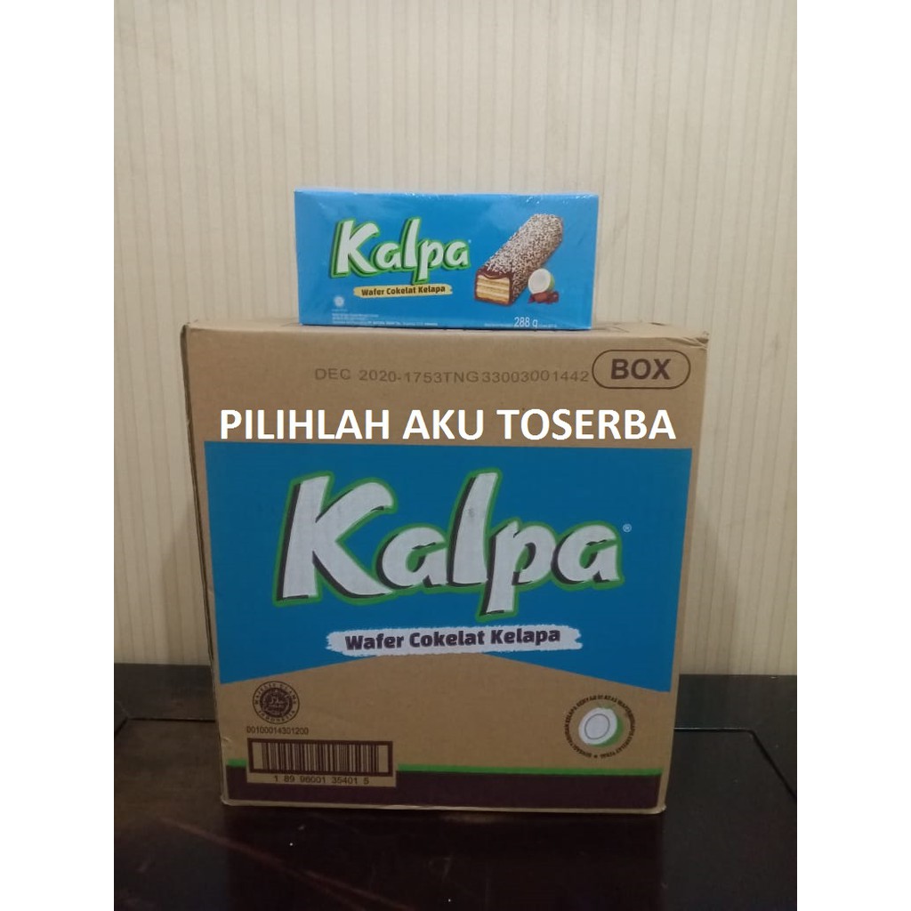 Kalpa Wafer Coklat Kelapa - 1 kardus isi 8 box (12 pcs 22 gr)