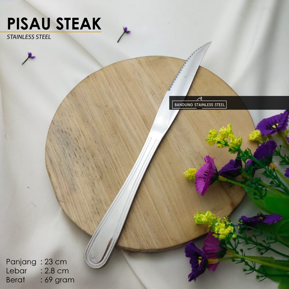 Pisau Stainless pisau makan selai steak roti oles mentega panjang multifungsi tebal hotel