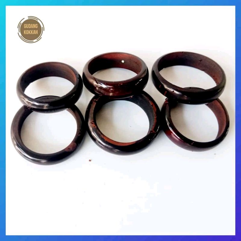 cincin kaokah polos dan permata 1 &amp;3 coklat dan hitam