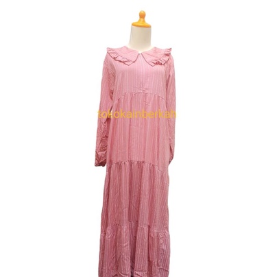 DRESS GAMIS RAYON MOTIF GARIS