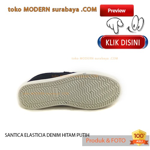 SANTICA ELASTICIA DENIM HITAM PUTIH Sepatu Anak Casual Sneakers