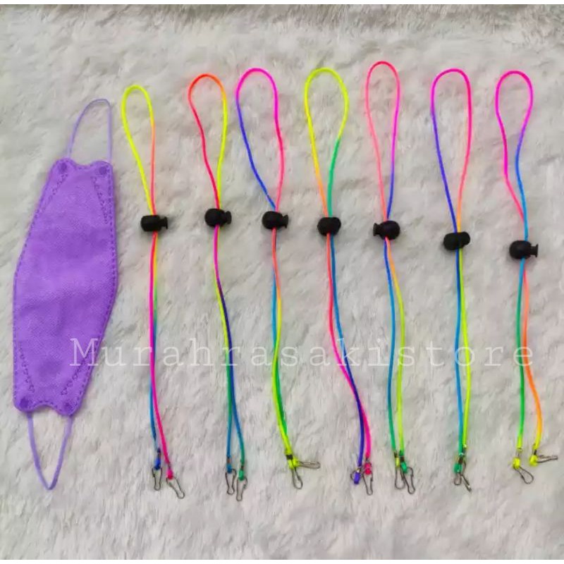 Isi 1 Lusin Tali masker pelangi - kalung masker pelangi - tali gantungan masker pelangi - strap mask